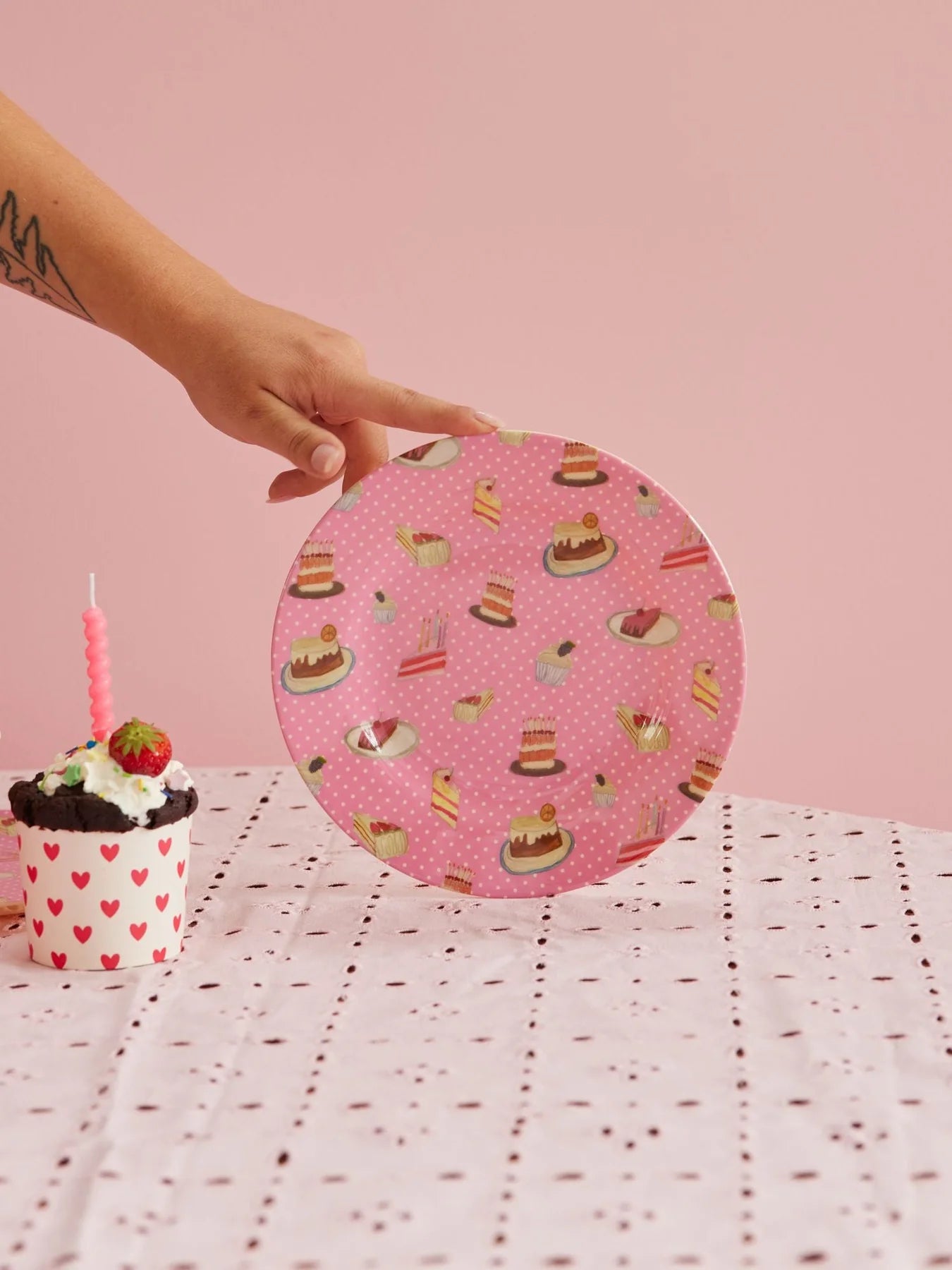 Tallrik Pink Sweet Cake