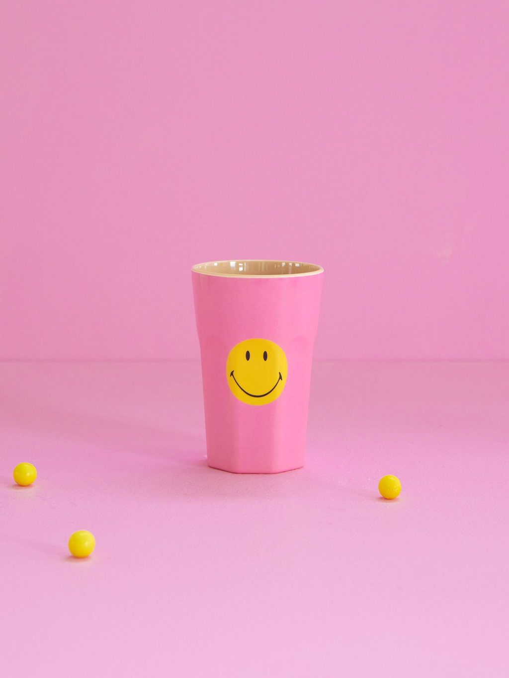 Mugg stor rosa smiley