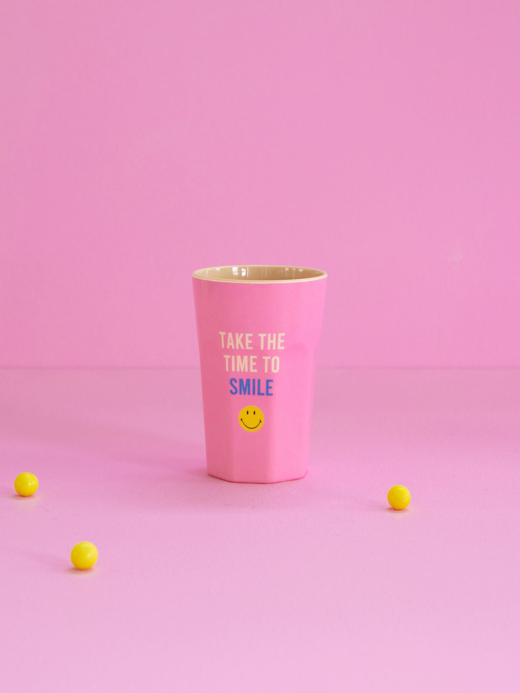 Mugg stor rosa smiley