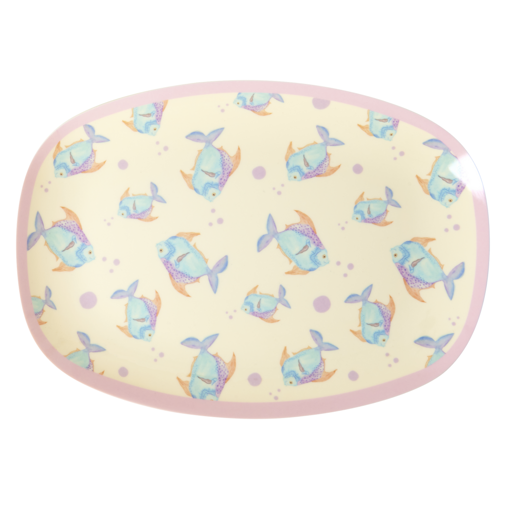 Rektangulär tallrik Cream Fish