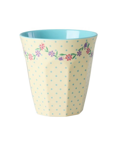 Mugg Mellan Dots and Flowers